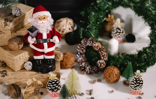 Decoration, holiday, toy, doll, Christmas, gifts, New year, Santa Claus