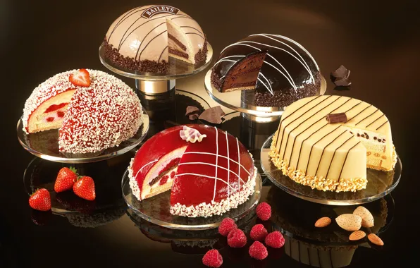 Picture raspberry, food, chocolate, strawberry, sweets, cream, dessert, cakes