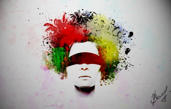 Picture girl, squirt, color, grunge