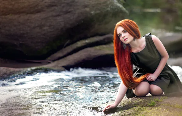 LOOK, HAIR, DRESS, FOR, SHORE, RIVER, DIRECTION, RED