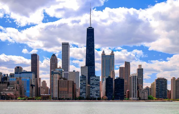 Clouds, building, home, skyscrapers, Chicago, USA, Chicago, Illinois