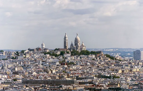 France, Paris, home, hill, panorama, Cathedral, Montmartre, sacré-Coeur
