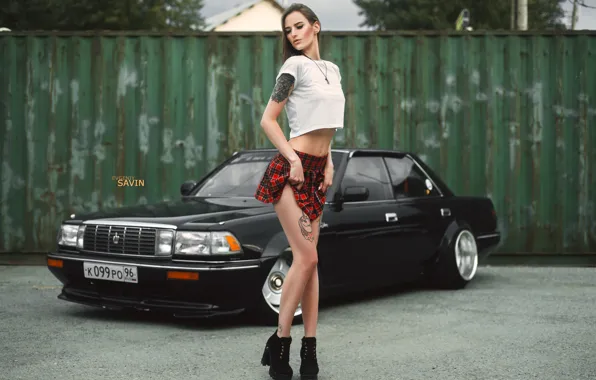 Picture sexy, Toyota, cars, japan, girls, nikon, crown, low
