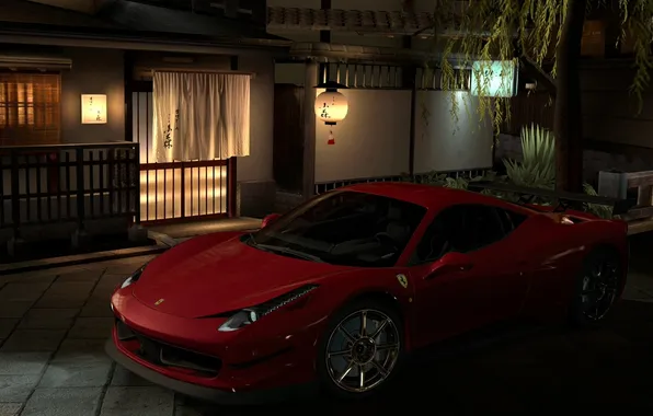 Picture red, Japan, Ferrari, drives, GT5