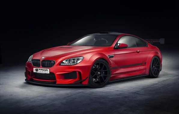 Auto, tuning, BMW, coupe, red, bmw m6, prior design