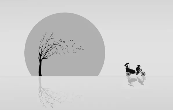 Picture vector, China, rickshaw