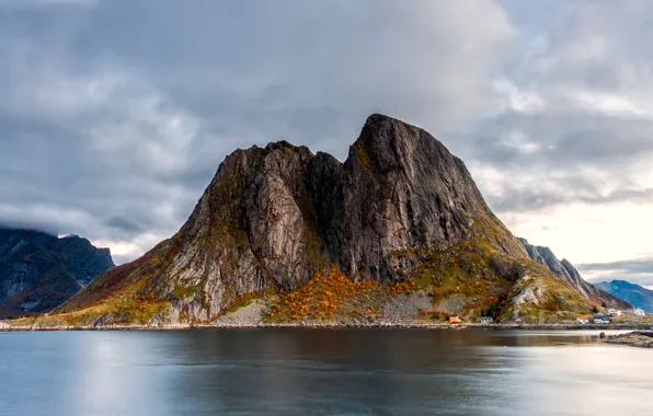 Autumn, the sky, clouds, landscape, mountains, nature, rock, rocks