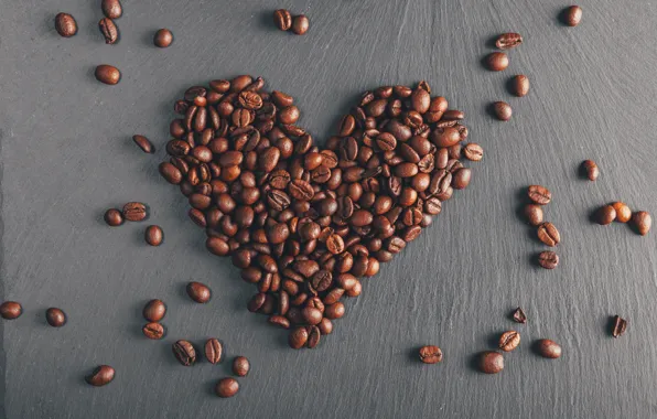 Love, Heart, Holiday, Coffee beans, Valentine's day