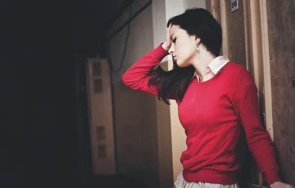 Girl, beautiful, sweater