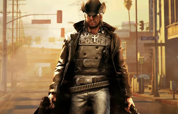 Picture gun, cross, hat, Call of Juarez The Cartel, punched bronezhelet