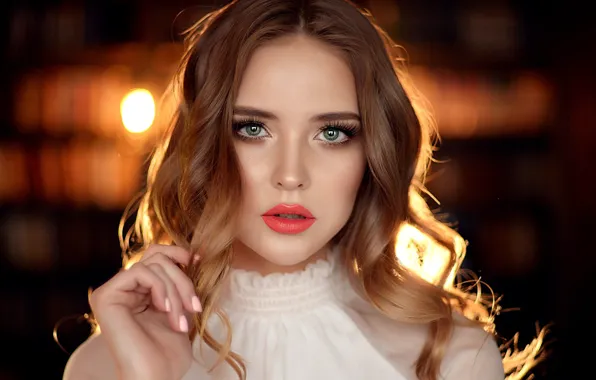 Look, lights, pose, background, model, portrait, hands, makeup