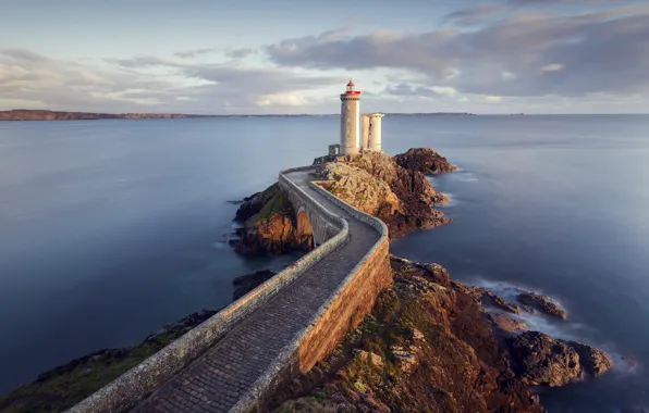 Sea, lighthouse, Cape