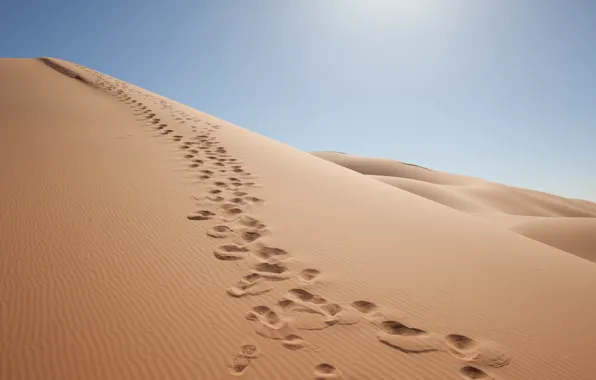 The sky, Sand, Desert, Traces