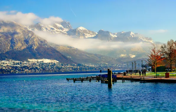 Annecy feeds Wallpaper 4K, Kayak, France, Lake, Glider