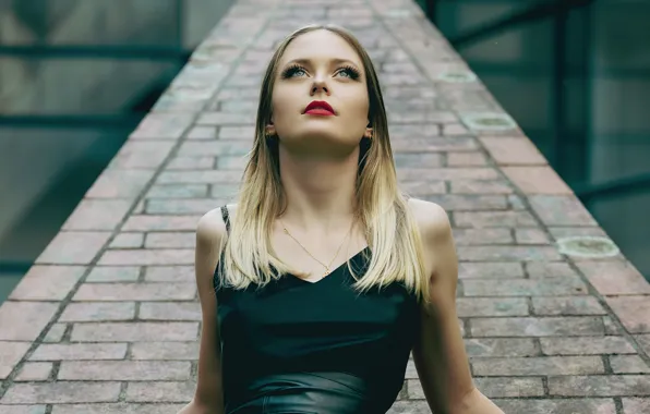 Picture girl, pose, photo, model, hair, makeup, dress, blonde