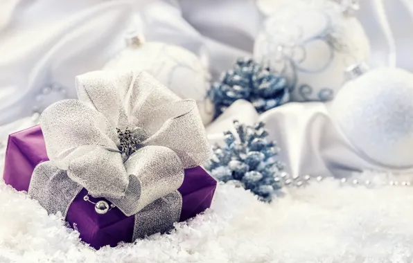 Snow, decoration, New Year, Christmas, gifts, Christmas, Xmas, decoration
