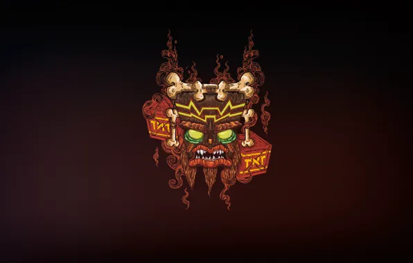 Minimalism, Background, Crash, Mask, Art, Crash Bandicoot, Bandicoot, Alessandro Lalli