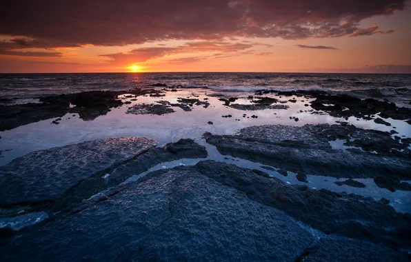 Picture sunset, the ocean, Hawaii, ocean, Hawaii, sunset, © Ben Torode, Waikoloa