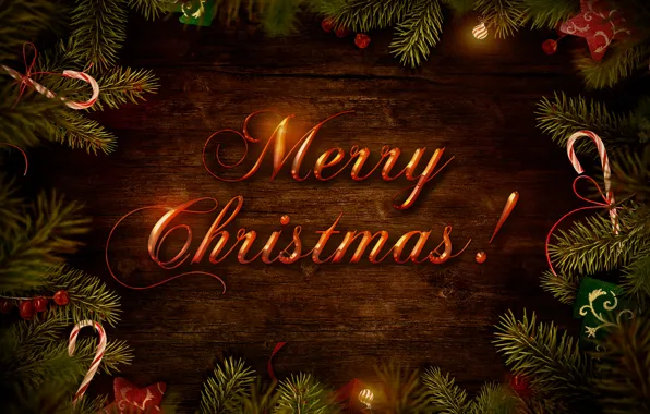Picture branches, tree, congratulations, Christmas decorations, merry christmas