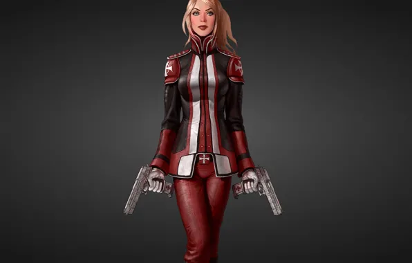 Picture girl, gun, warrior, fantasy