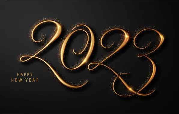The dark background, figures, New year, date, 2023, New Year 2023