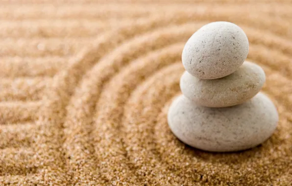 Picture sand, stones, stone, sand, zen