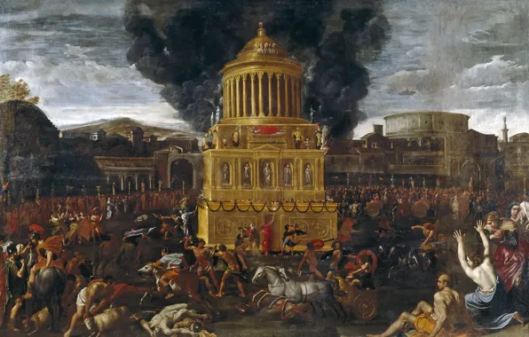 Picture, history, genre, mythology, Domenichino, The Funeral Of The Roman Emperor