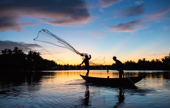 Picture rivers, people, fishing