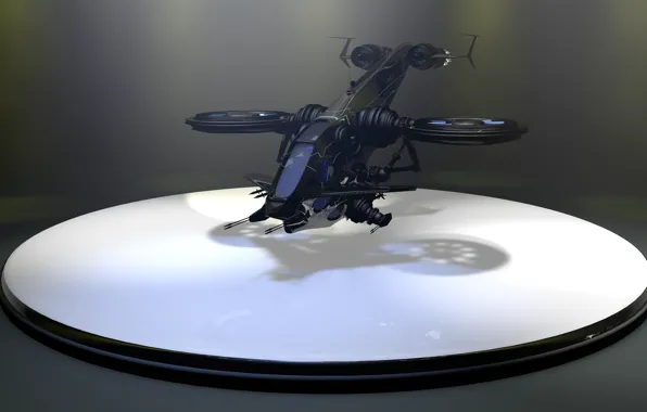 Rendering, helicopter, the plane, Studio