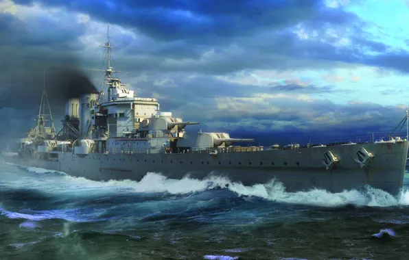 UK, cruiser, heavy, royal navy, Li Lao, HMS Exeter