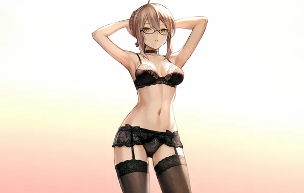 Picture girl, sexy, lingerie, bra, cleavage, panties, thighhighs, boobs