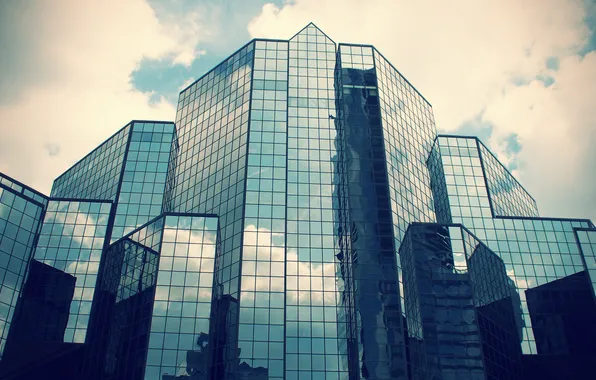 Picture the sky, glass, reflection, the building