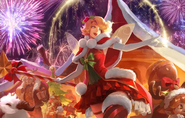 Picture smile, the game, New Year, game, beautiful girl, fun, Lux, League of Legends