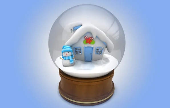 Picture winter, snow, ball, snowman, christmas, new year, winter, snow