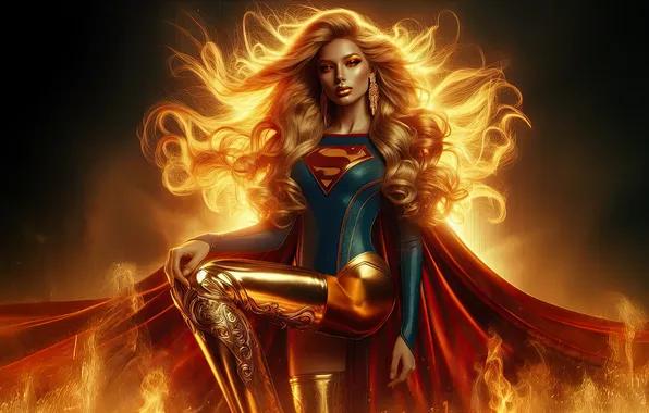 Picture golden, supergirl, suit