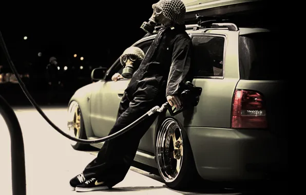 Machine, dressing, gas mask, cranks