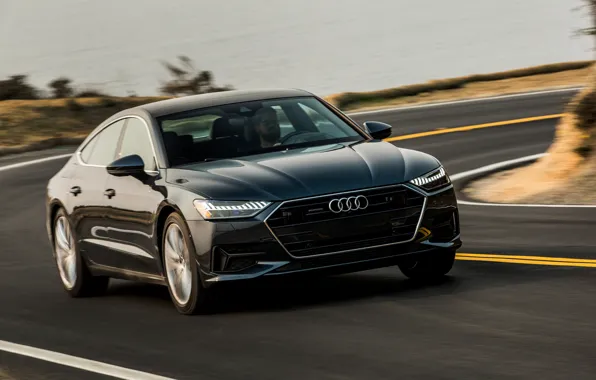 Audi, speed, turn, 2019, A7 Sportback