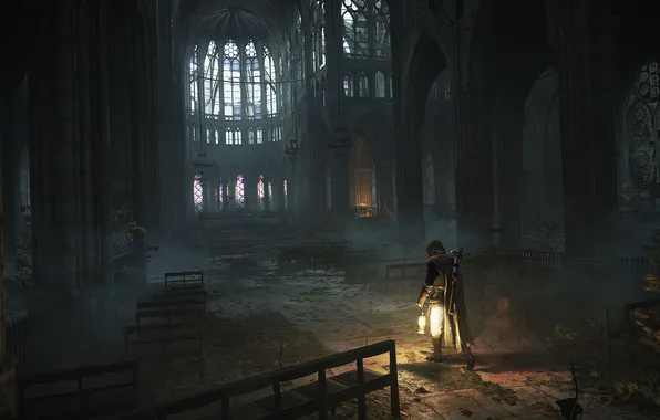 Picture the building, lamp, killer, Assassin’s Creed Unity