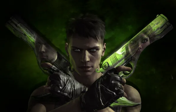Face, guns, guy, devil may cry, capcom, Dmc