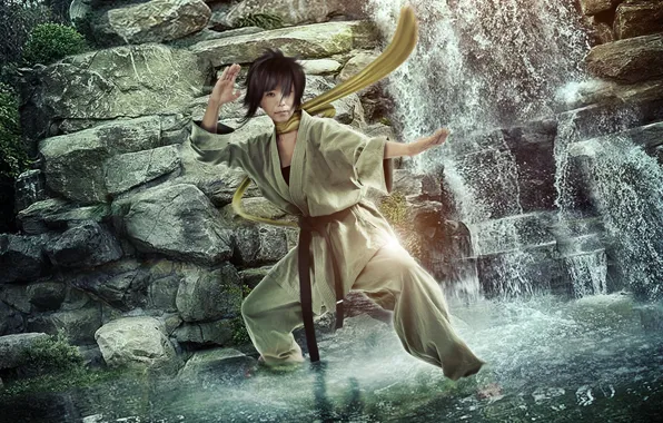 Waterfall, Street Fighter, Makoto, BossLogic, karateka, Hyper Real