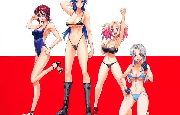 Girl, hitman, happy, boobs, woman, breast, anime, pretty