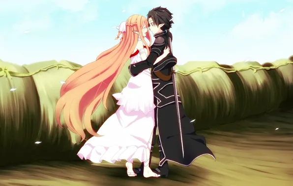 Look, Love, anime, art, guy, Sword art online, Sword Art Online, Asuna