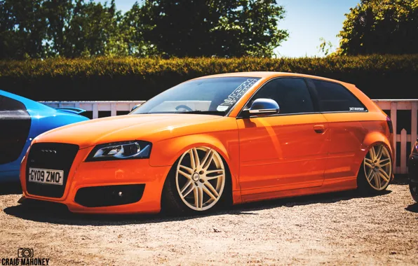 Picture orange, Audi, stance