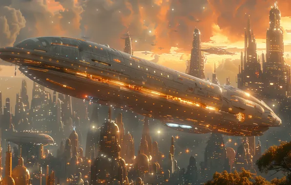 Nature, fog, future, fiction, UFO, haze, spaceship, the futuristic
