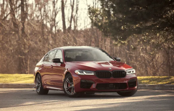 Picture Red, Trees, F90, M5 Competition
