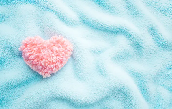 Picture background, blue, heart, fabric, blanket, love, plaid, heart