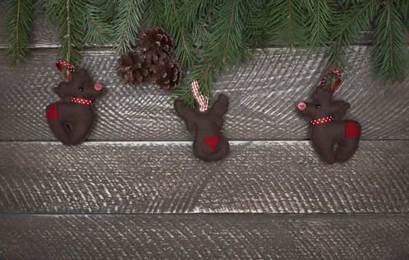 Toys, Christmas, New year, deer, needles, Christmas decorations