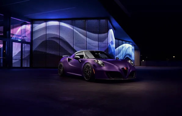 Alfa Romeo, Purple, Night, Alfa Romeo 4C, Pogea Racing, The Royal Mystique