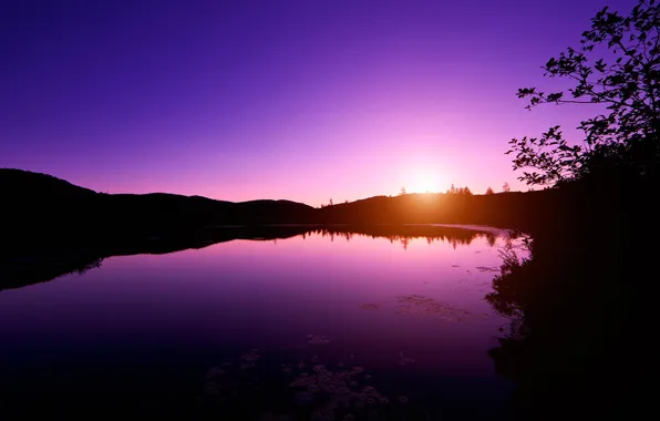 Picture sunset, lake, Canada, Quebec