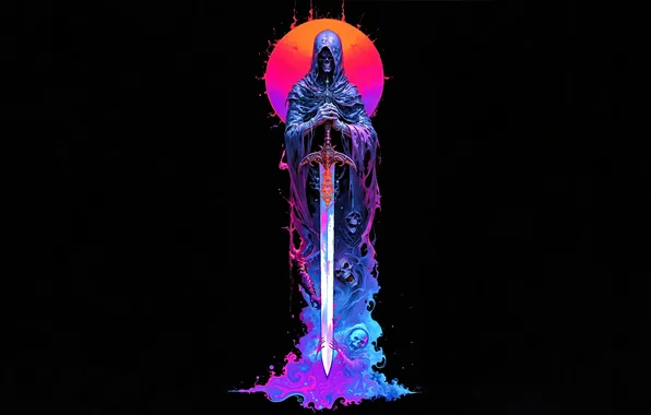 Sword, digital art, reaper, grim